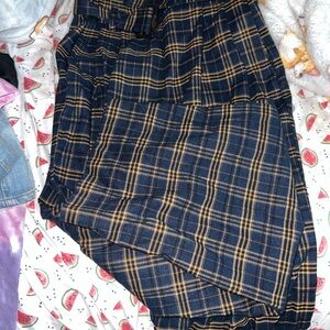 Fashion Nova Navy and Tan Plaid pants